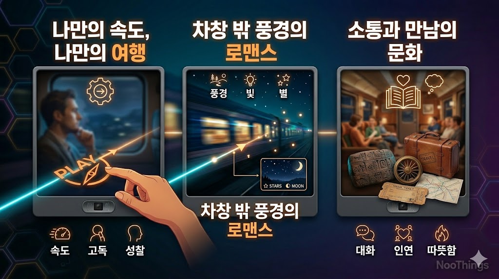 야간열차 여행의 매력: 나만의 속도와 고독, 차창 밖 풍경의 로맨스, 소통과 만남의 문화