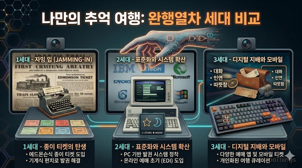 느린 기차 여행 - 완행열차 세대 비교 인포그래픽