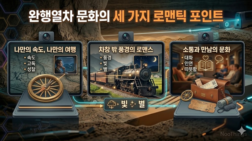 느린 기차 여행의 세 가지 매력: 나만의 속도, 차창 밖 풍경의 로맨스, 소통과 만남